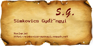 Simkovics Gyöngyi névjegykártya