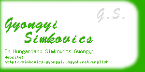 gyongyi simkovics business card